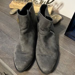 Gray swede boots